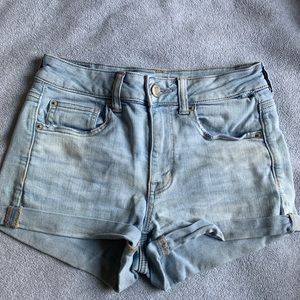 American Eagle Next Level Stretch light wash jean shorts